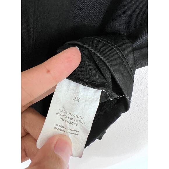 Bebe Sport Mesh Shoulder Black Logo Top Size 2X - Picture 5 of 8